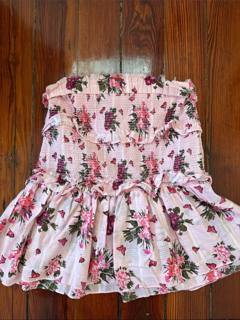 LoveShackFancy: Pink Floral Smocked Skirt for Girls